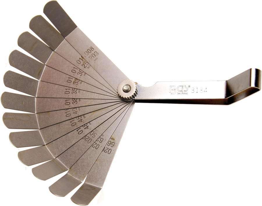 Bgs Technic Szczelinomierz 12 listkowy, 0.2-0.66 mm, odgięty B.3184