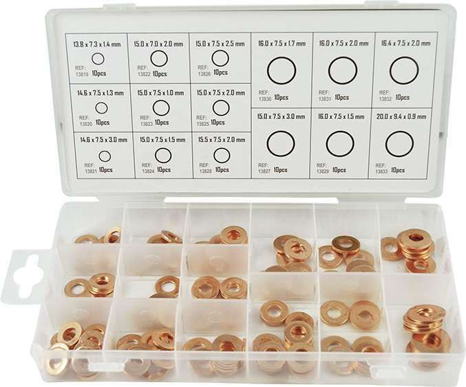 JBM Podkładki pod wtryskiwacze, 13.8-20 mm, 150 cz. D.53229