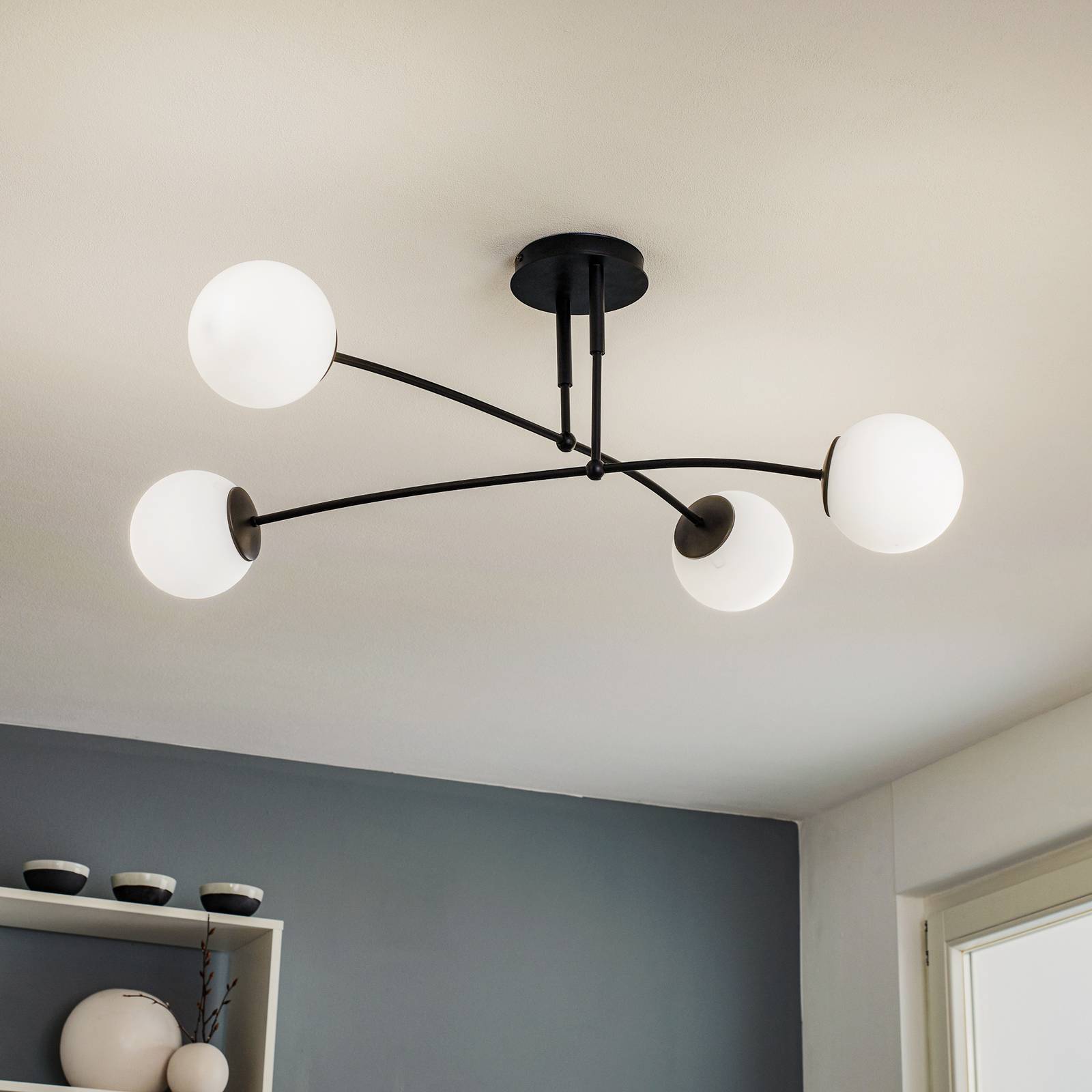 Lampa sufitowa Pregos 4 czarna, 4-punktowa