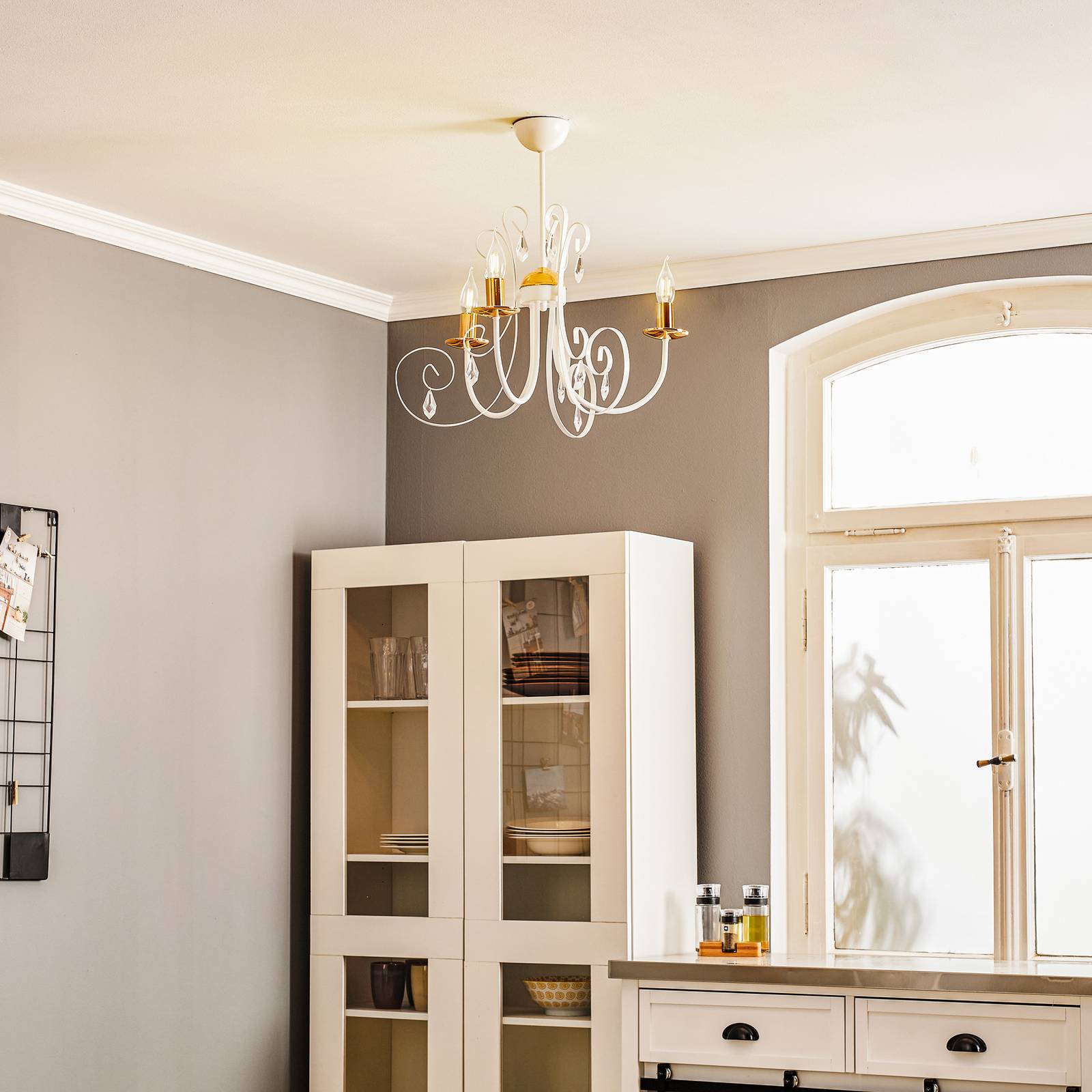 EMIBIG LIGHTING Żyrandol Foreman 3 3-punktowy, biało-miedziany