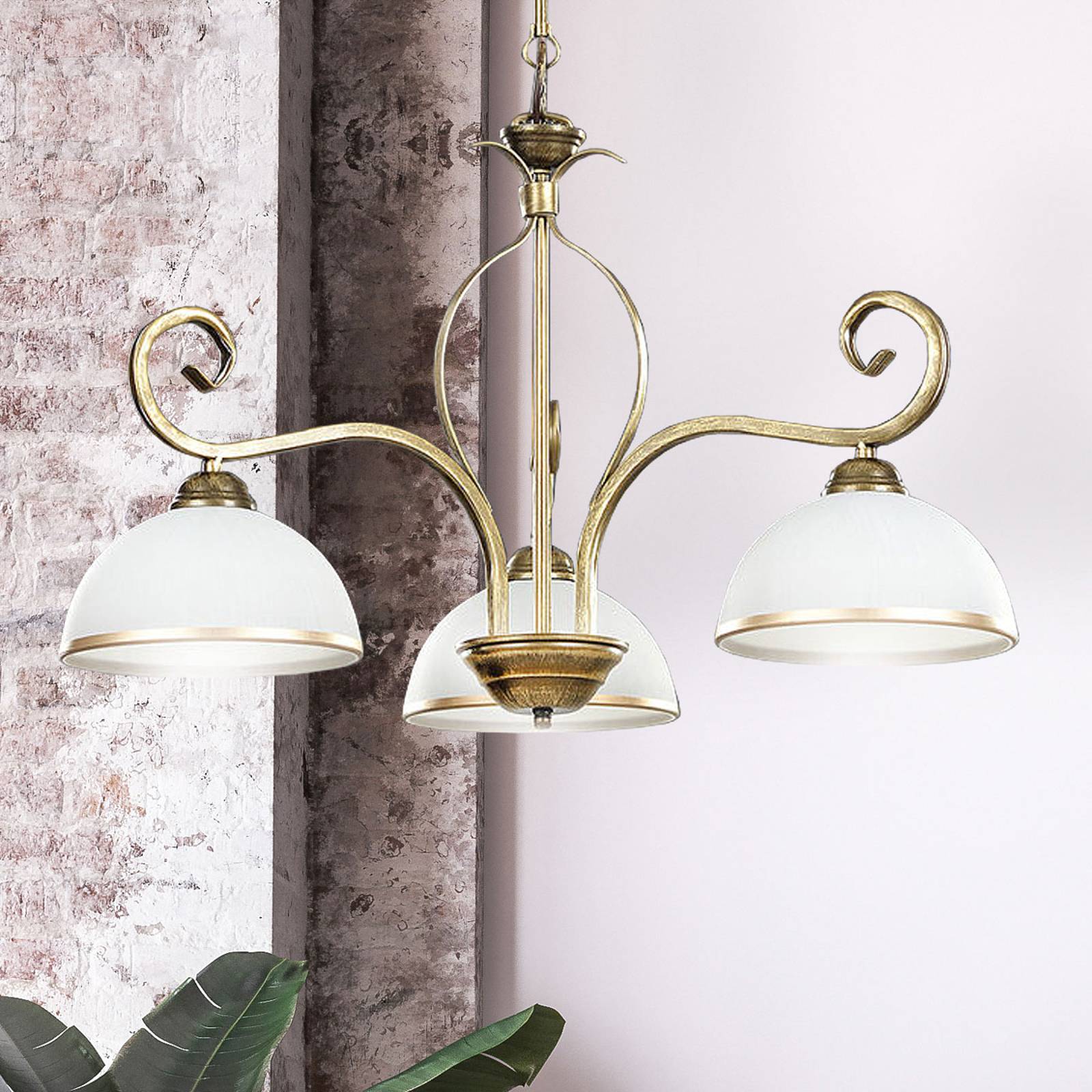 Lampa wisząca Wivara 3, 3-punktowa, złota