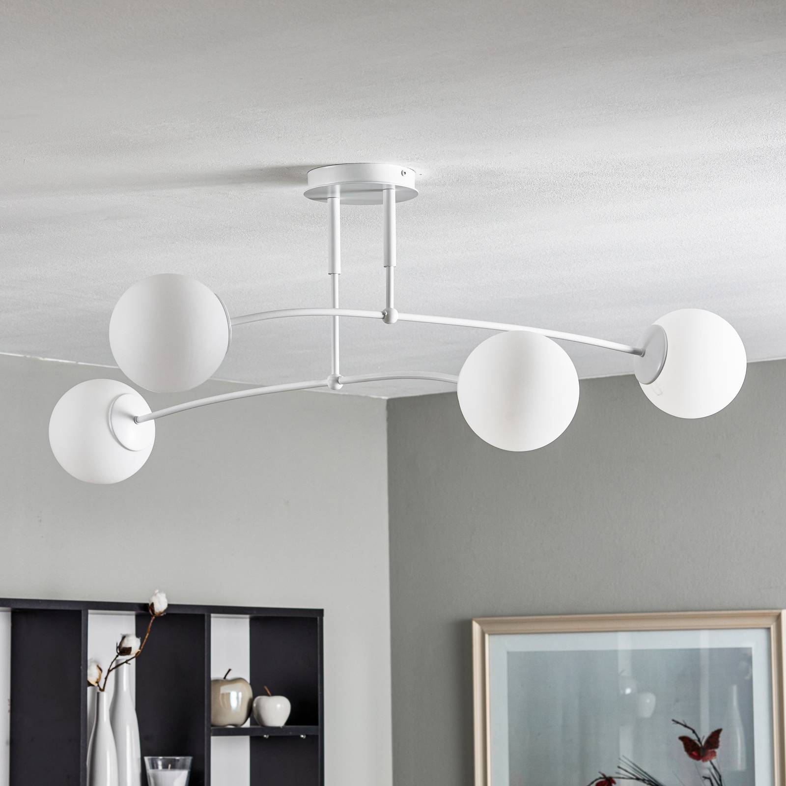Lampa sufitowa Pregos 4, 4-punktowa, biała