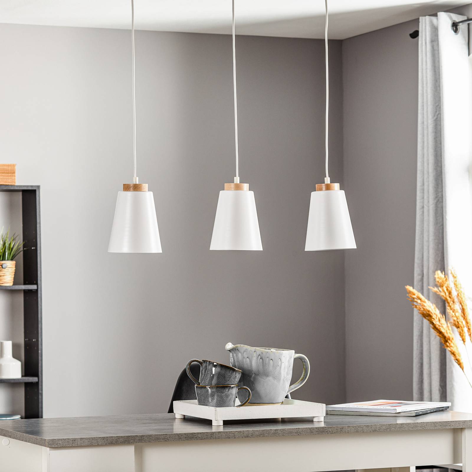 EMIBIG LIGHTING Lampa wisząca Bolero 3, 3-punktowa, biała