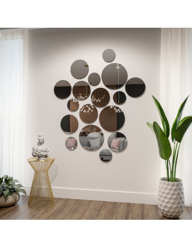 Zestaw luster okrągłych szlifowanych 17 sztuk: 3x fi40, 8x fi30, 6x fi20