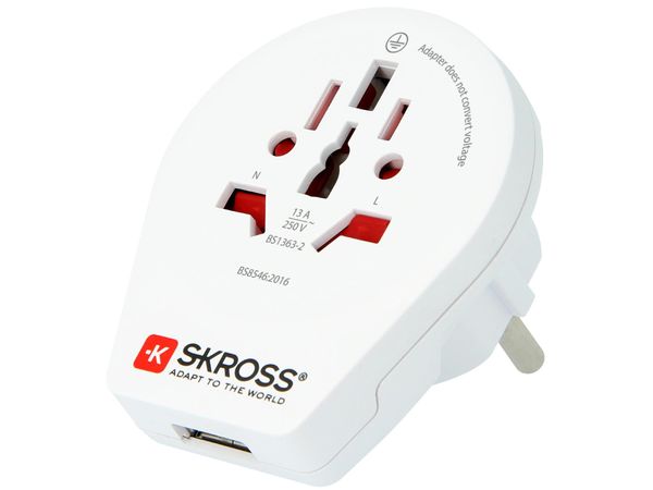 Skross Adapter podróżny World to Europe + USB 1.500260 1