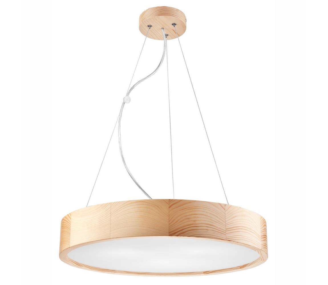 Lampa wisząca Kerio, Ø 47 cm, sosna naturalna