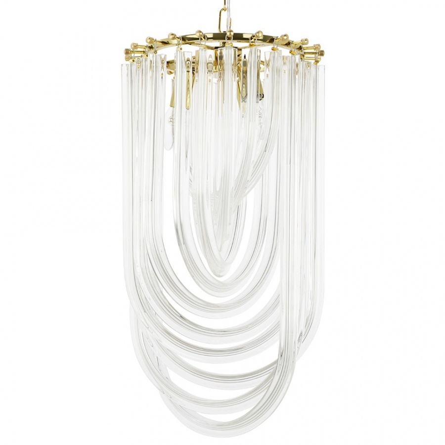 Lampa wisząca MURANO L złota - szkło, metal kod: JD9607-L.GOLD
