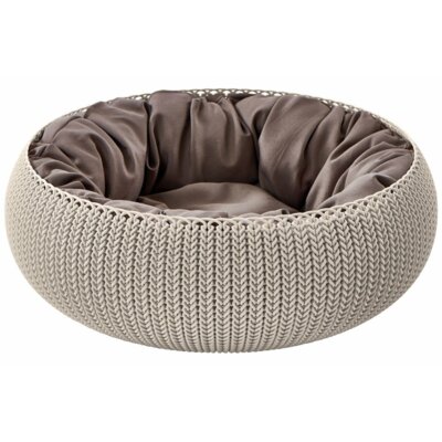 Curver Beżowe Łóżko dla zwierząt KNIT 54x54x20,2cm 229321