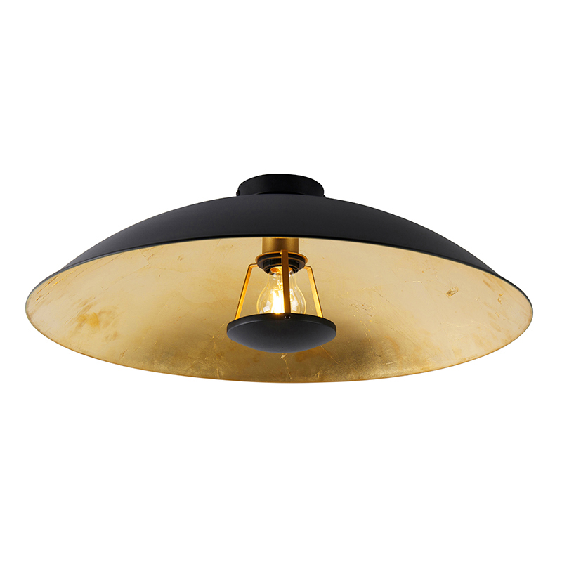 QAZQA Vintage lampa sufitowa czarna ze złotem 60 cm - Emilienne Novo