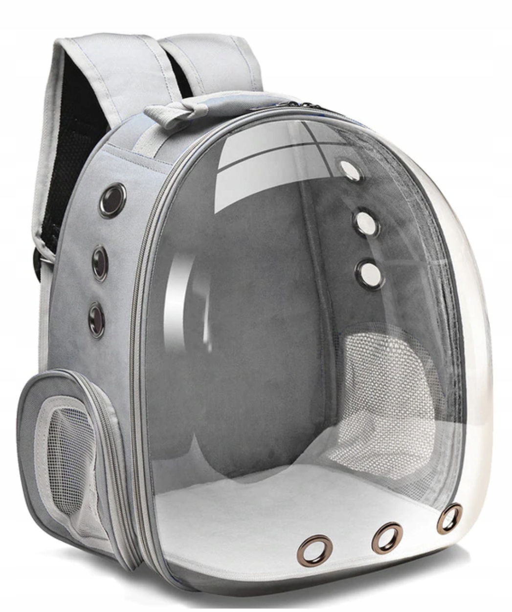 Transporter dla Kota Psa Plecak Torba Przezroczysty Szary Poziomy Pionowy