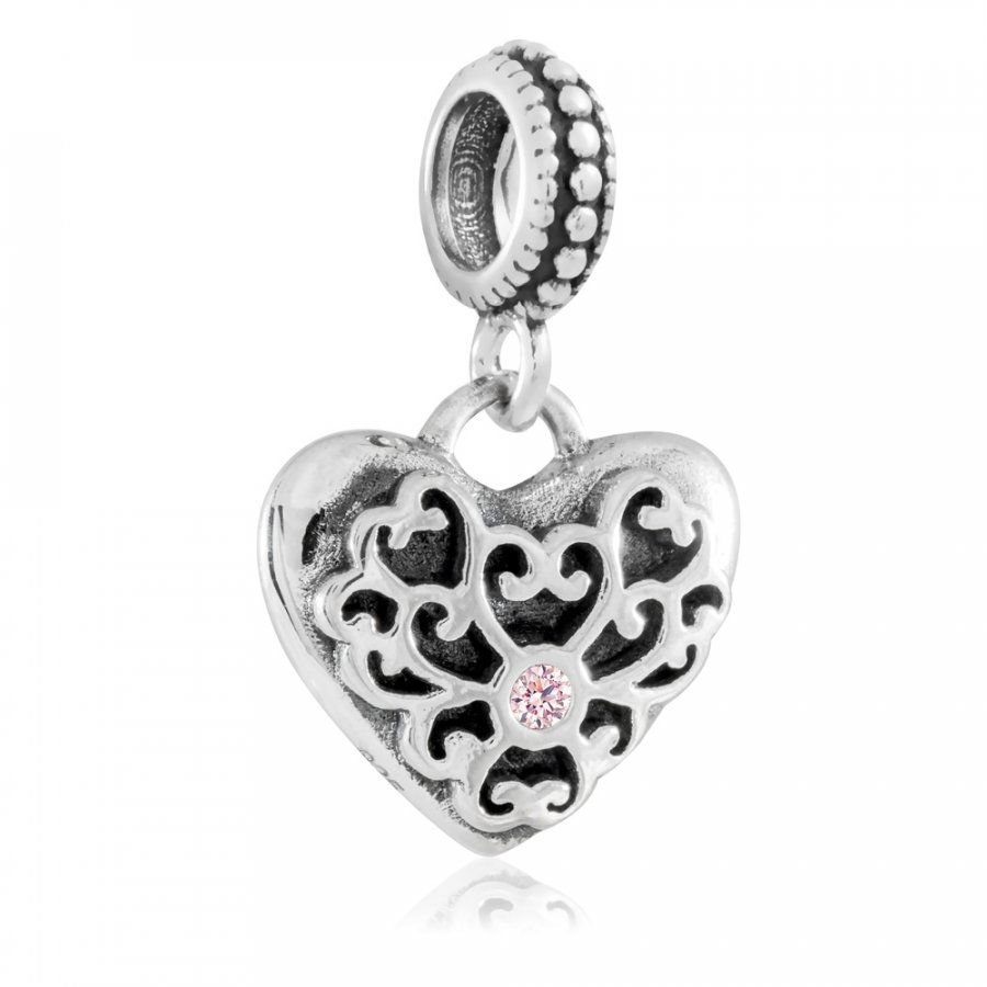 Murrano Charms Koralik Srebrny SERCE KOBIETY SR-195