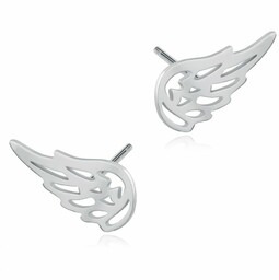 Srebrne Kolczyki 925 Skrzydła Ażurowe Grawer