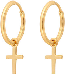 Złote kolczyki 585 koła krzyżyk PREZENT GRAWER