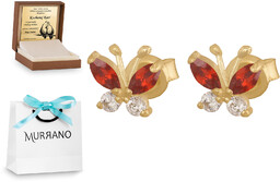 Złote kolczyki 585 na sztyfcie PREZENT GRAWER