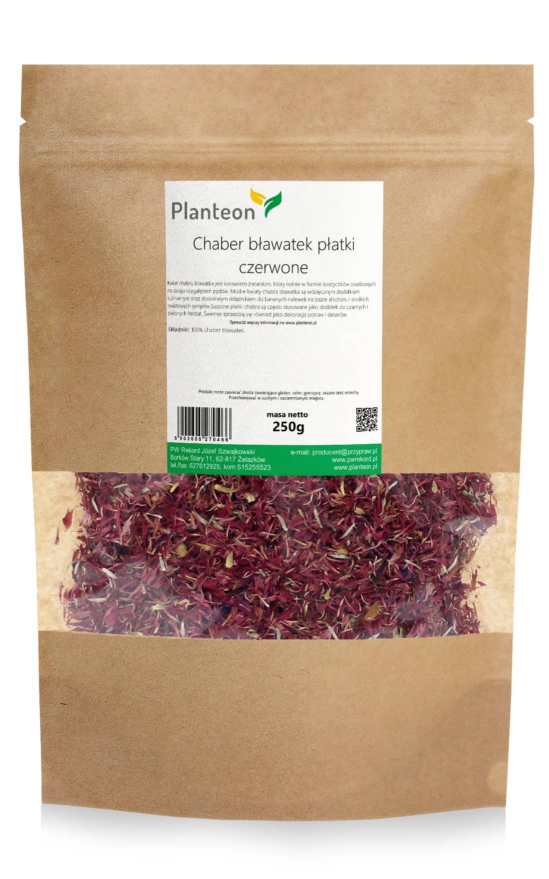 Chaber bławatek płatki czerwone 250g