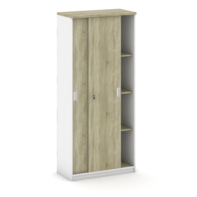 B2B Partner Szafa przesuwna Mirelli A+, 800x400x1800 mm, biały/dąb sonoma 437498