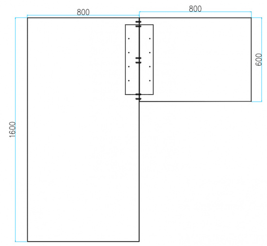 B2B Partner Biurko Flexible L 1600 x 1600 mm, dąb naturalny 468282