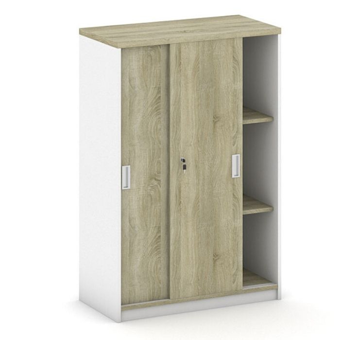 B2B Partner Szafa przesuwna Mirelli A+, 800 x 400 x 1200 mm, biały/dąb sonoma 437493