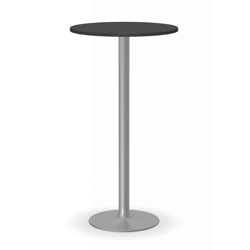 B2B Partner Stolik wysoki Olympo II, średnica 600 mm, szara podstawa, płyta antracyt 423233