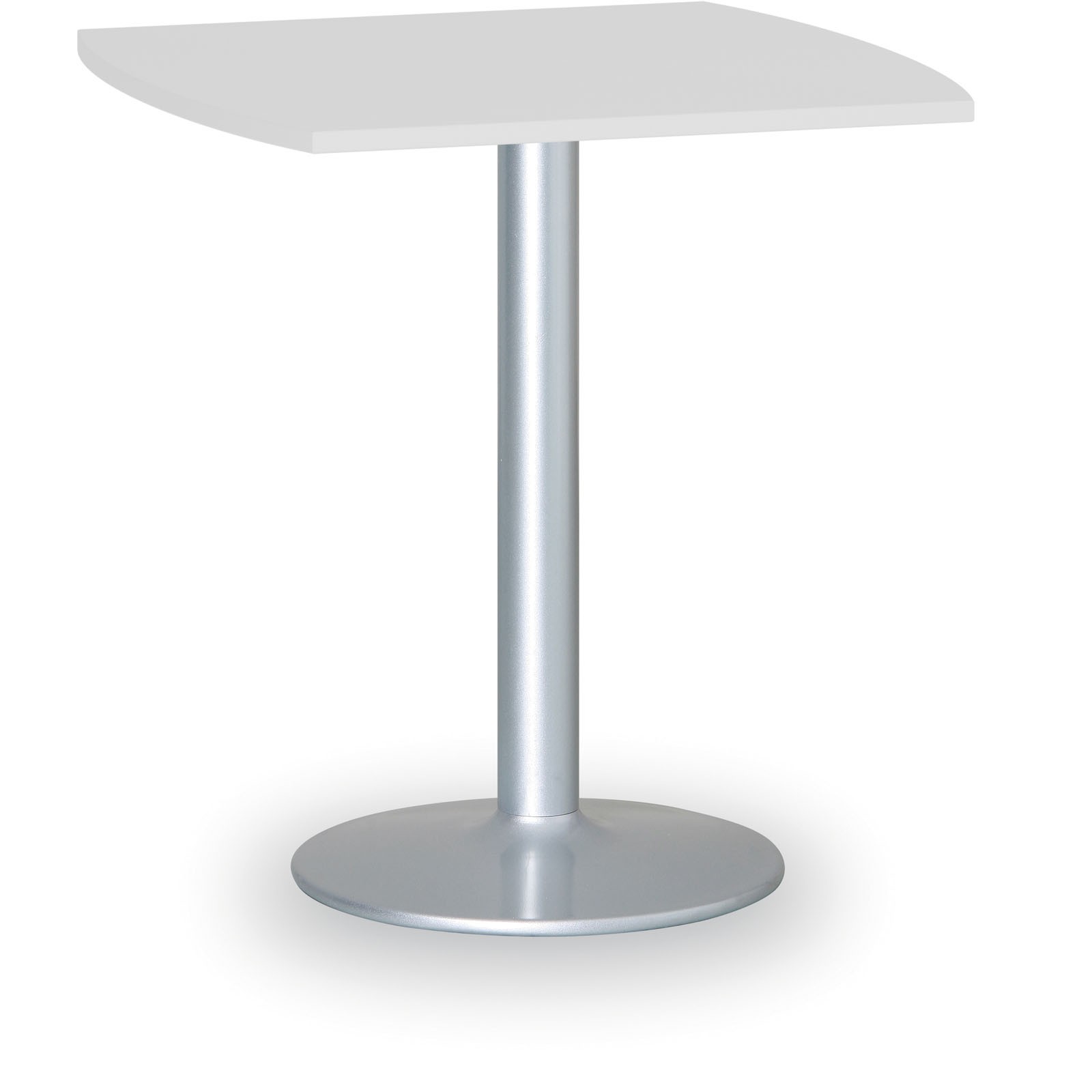 B2B Partner Stolik wysoki Filip II, 660 x 660 mm, szara podstawa, płyta biała 423266