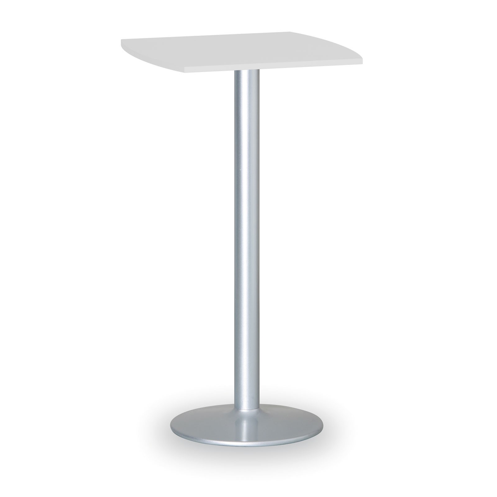 B2B Partner Stolik wysoki Olympo II, 660 x 660 mm, szara podstawa, płyta biała 423287