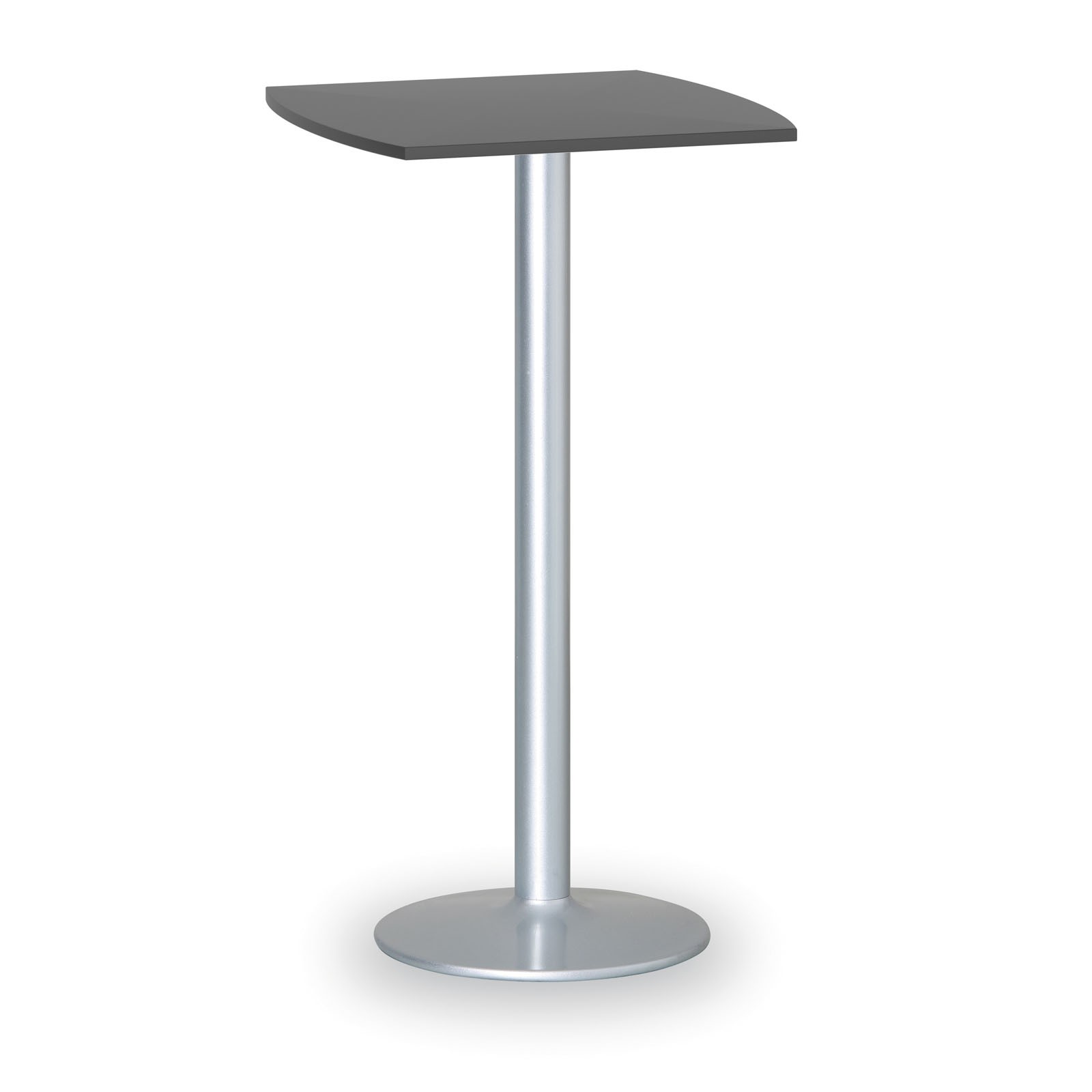 B2B Partner Stolik wysoki Olympo II, 660 x 660 mm, szara podstawa, płyta antracyt 423289