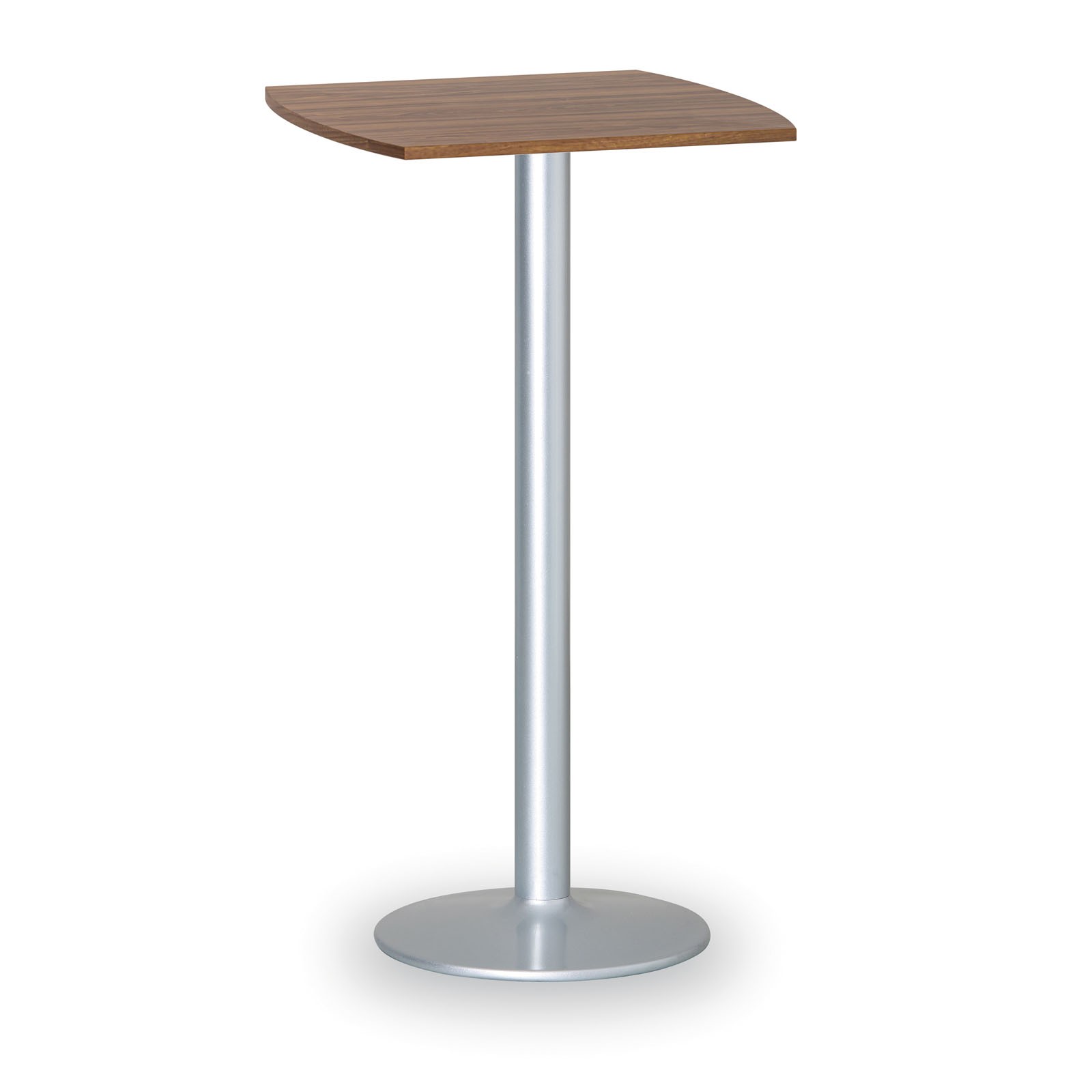 B2B Partner Stolik wysoki Olympo II, 660 x 660 mm, szara podstawa, płyta orzech 423285