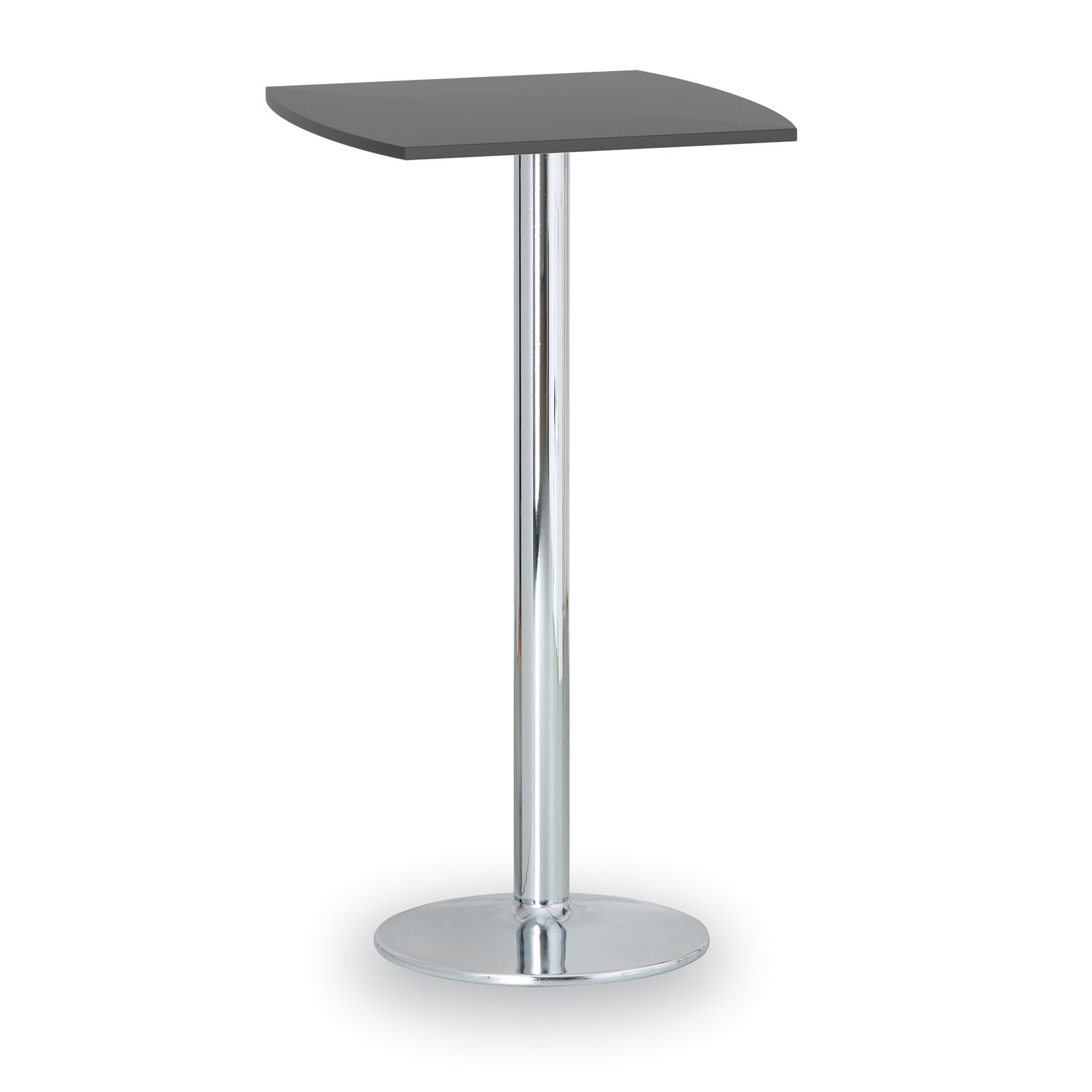 B2B Partner Stolik wysoki Olympo II, 660 x 660 mm, chromowana podstawa, płyta antracyt 423282
