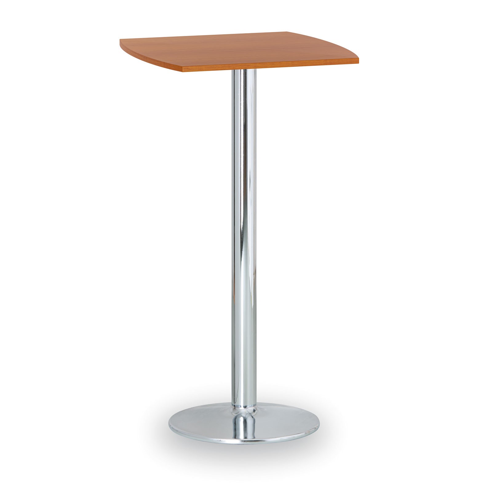 B2B Partner Stolik wysoki Olympo II, 660 x 660 mm, chromowana podstawa, płyta czereśnia 423277