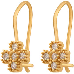 Złote kolczyki 585 wiszące krzyżyk PREZENT GRAWER