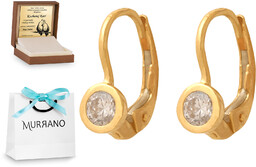 Złote kolczyki 585 wiszące prezent grawer pudełko