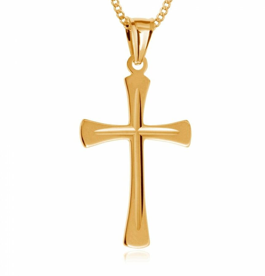 Srebrny Krzyżyk 925 Złocony Classico z Łańcuszkiem Grawer