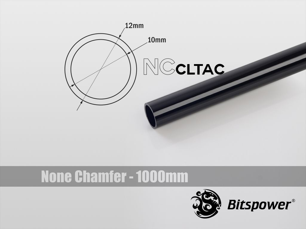 BitsPower Crystal Link Tube 12/10mm, 1000mm, czarny BP-NCCLT12ACBK-L1000