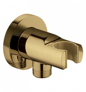 OMNIRES 8873 GL B Przyłącze kątowe mosiężne z uchwytem na rączkę prysznicową złoto szczotkowane