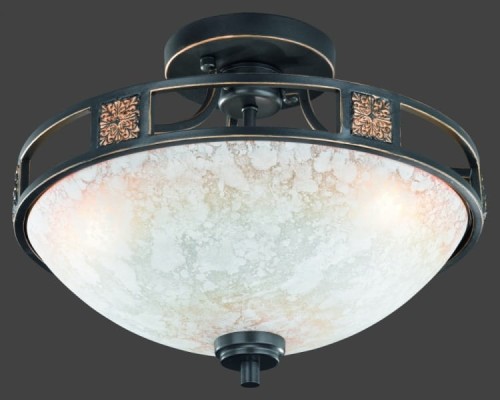 Trio Leuchten Rustykalna okrągła lampa sufitowa rdza - Quinta