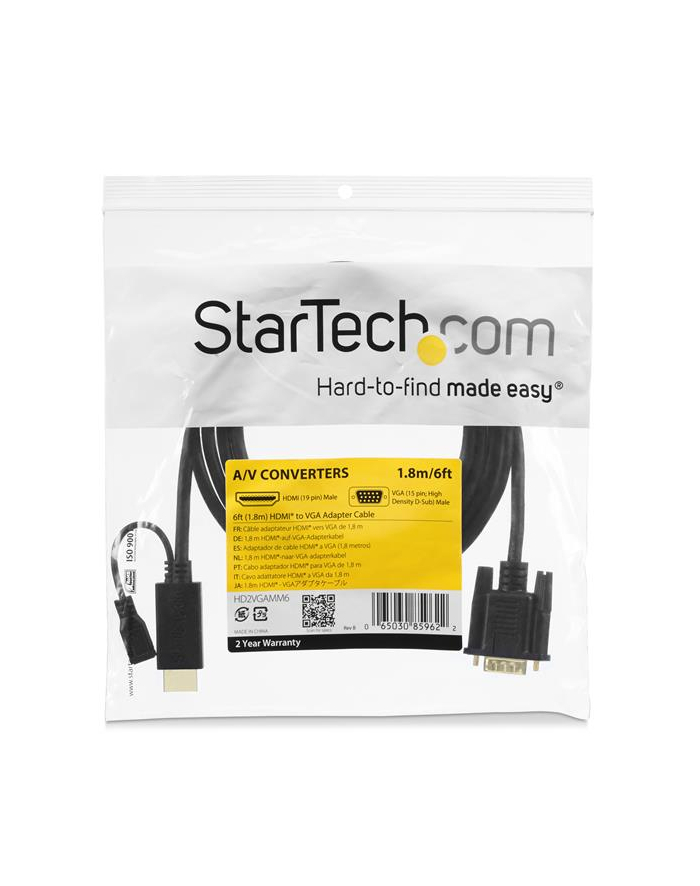 StarTech 3FT HDMI TO VGA ADAPTER CABLE HD2VGAMM3