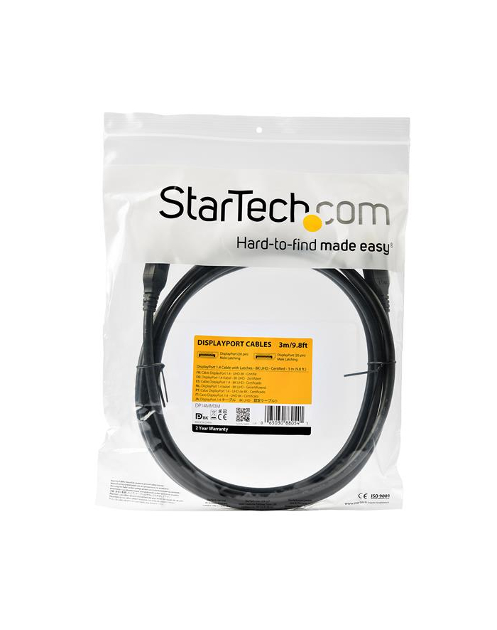 Startech.com 3m 9.8ft DisplayPort 1.4 Cable - VESA Certified - 8K DP Cable - DisplayPort cable - 3 m (DP14MM3M)