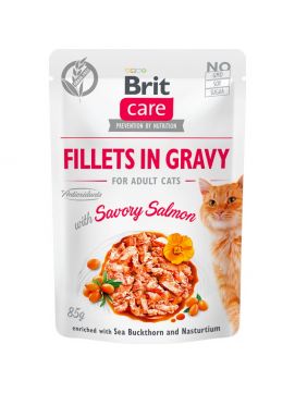 Brit Care Cat Fillets in gravy savory salmon 85 g filety łososia w sosie