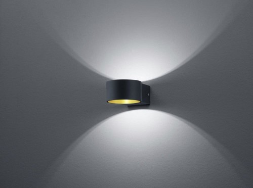 Trio Leuchten Nowoczesna okrągła lampa ścienna czarna mat LED wbudowany - Lacapo