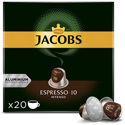 Jacobs Kapsułki z kawą Espresso 10 Intenso 20 szt | Zyskaj 50 zł za KAŻDE
