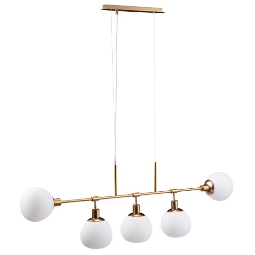 Maytoni LAMPA wisząca ERICH MOD221-PL-05-G Maytoni modernistyczna OPRAWA zwis listwa kule balls złota białe MOD221-PL-05-G