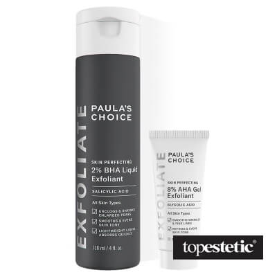 Paulas Choice Paulas Choice Skin Perfecting 8% AHA Gel + Skin Perfecting 2% BHA Liquid ZESTAW Żel złuszczający 15 ml + Płyn złuszczający z 2% kwasem salicylowym 118 ml