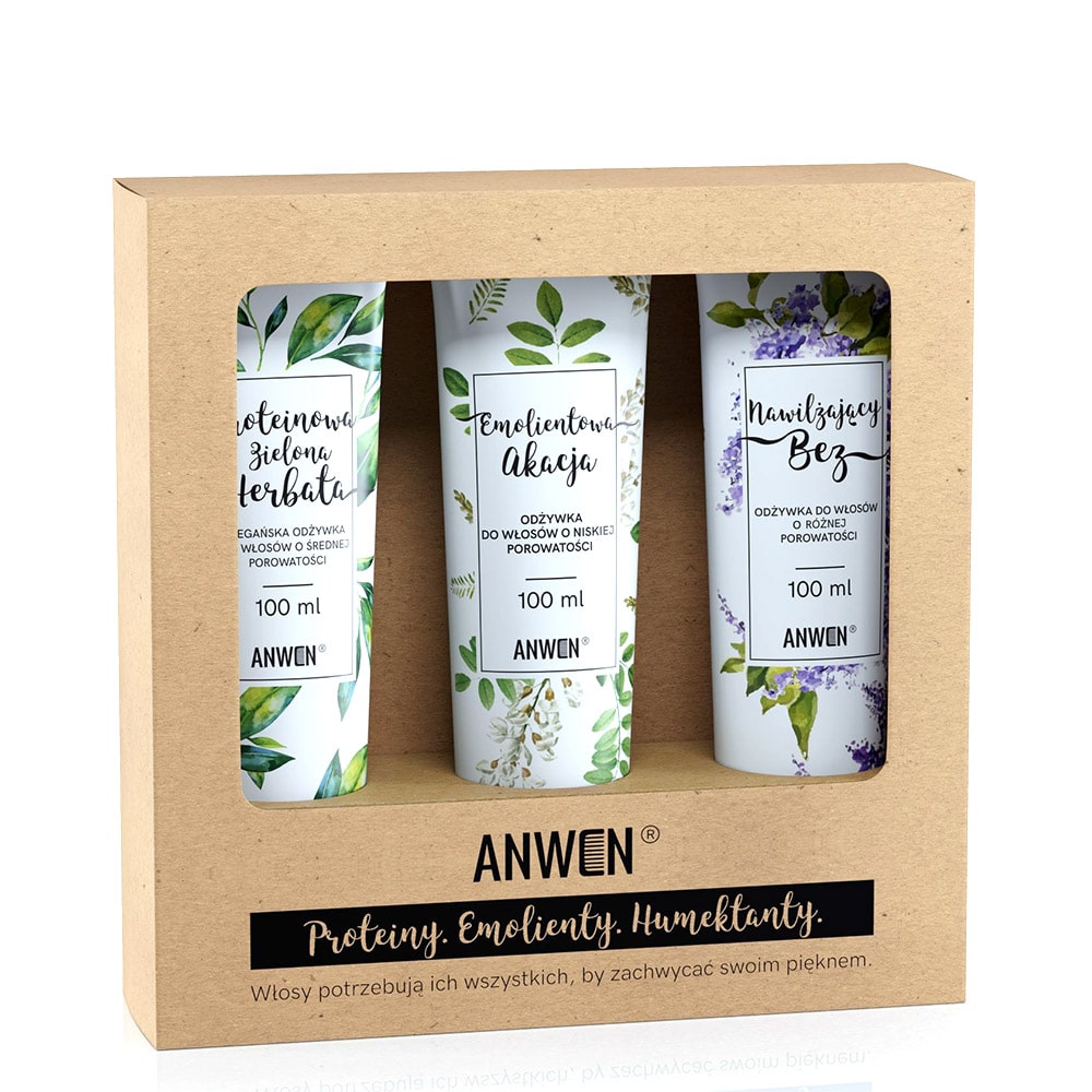 Anwen Anwen zestaw 3 odżywek do niskiej porowatości akacja bez zielona herbata)