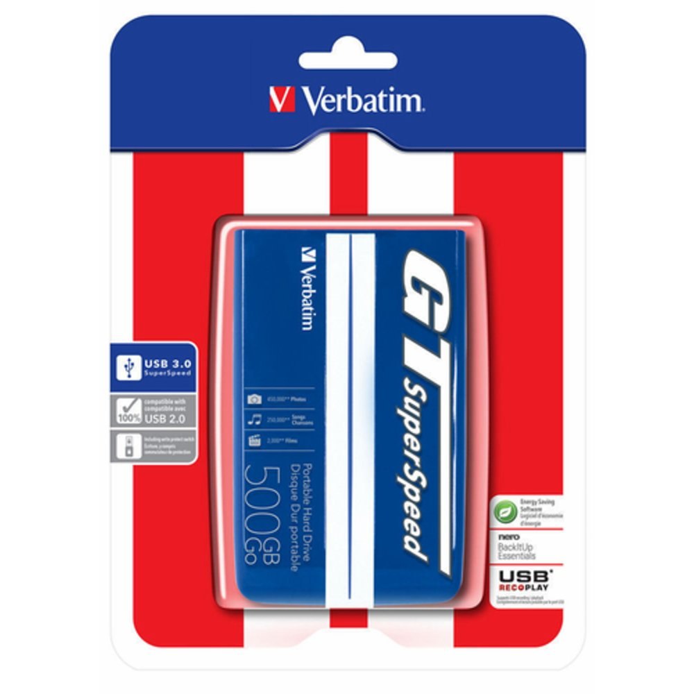 VERBATIM GT SUPERSPEED USB 3.0 2,5'' 500GB niebieski
