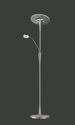 Trio Leuchten 422710307 Quebec A, lampa stojakowa, nikiel, 30 Watts, zintegrowana, nikiel matowy 422710307 Quebec