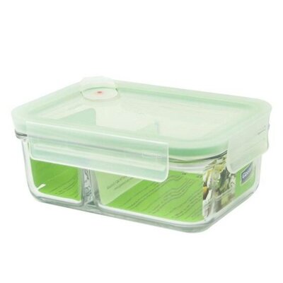 Glasslock Pojemnik na lunch z 2 przegrodami i zaworem odpowietrzającym Glasslock 670 ml)