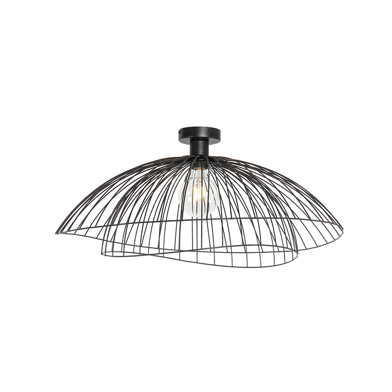 QAZQA Designerska lampa sufitowa czarna 60 cm - Pua