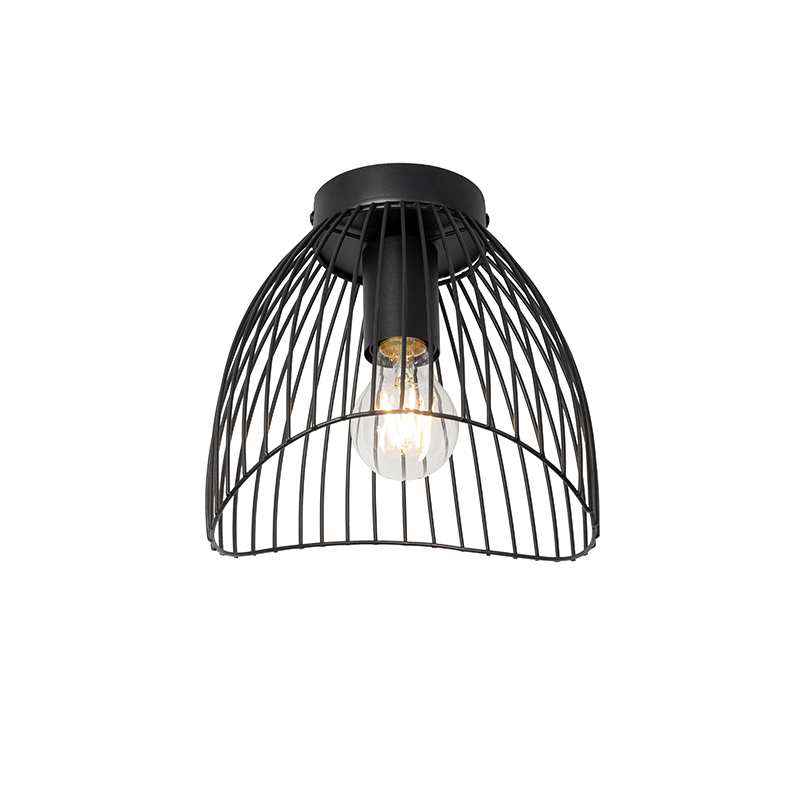 QAZQA Designerska lampa sufitowa czarna 20 cm - Pua