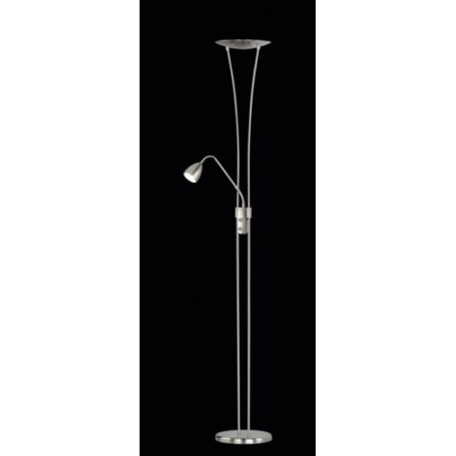 Trio T R I O Lampa podłogowa 1x20W + 1x5W LED  Nikiel mat (426410207) 