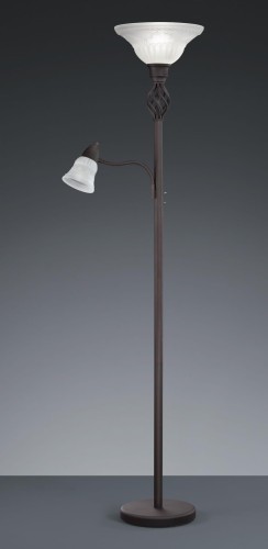 Trio T R I O Lampa podłogowa 1 x 40W E14 + 1 x 100W E27, Brązowy, seria 6102 (4602021-24) -